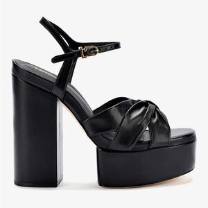 Larroude Vivienne Leather Platform Strappy Sandal Heels 11